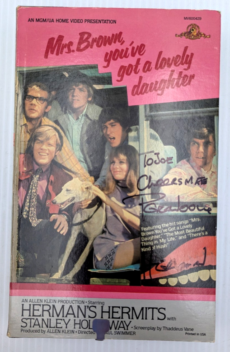 VHS Mrs Brown You've Got a Lovely Daughter Autographed by Peter Noone Herman